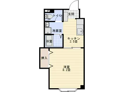 クレールヴァンテアン(1K/2階)の間取り写真