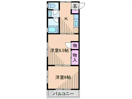 西山第5ビル(2K/2階)の間取り写真