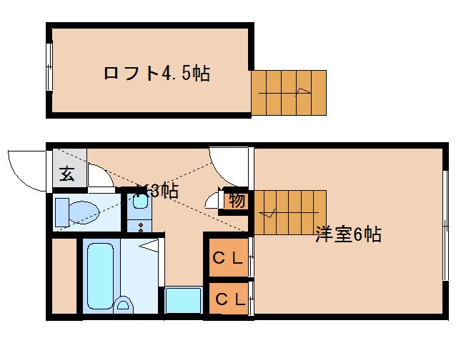 レオパレスアイリスコート(1K/2階)の間取り写真