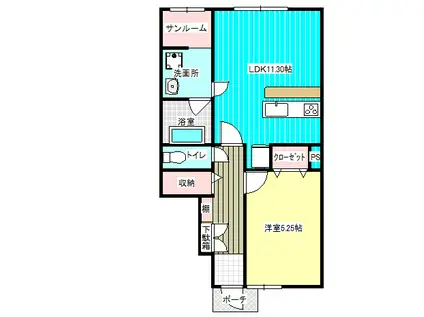 START A棟 株式会社十和田宅建メイト(1LDK/2階)の間取り写真