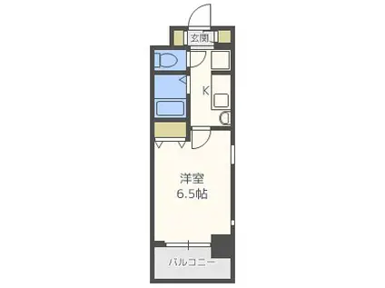 エステムコート難波サウスプレイスIIレフィーナ(1K/9階)の間取り写真