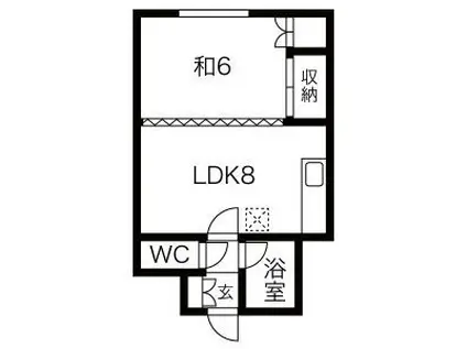 22条マンション(1DK/3階)の間取り写真