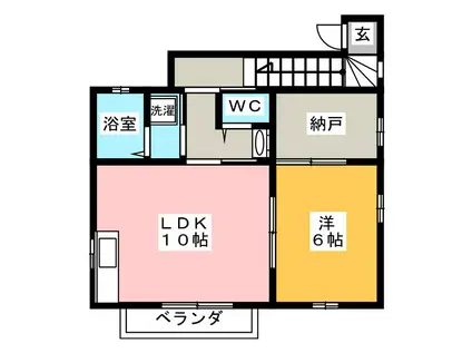 石塚ハイムIII(1LDK/2階)の間取り写真