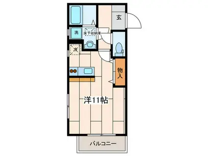 LANAI INAMURA(ワンルーム/2階)の間取り写真
