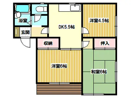 コートレジーナB(3DK/1階)の間取り写真