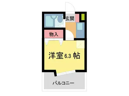 ジョイ甲子園(1K/1階)の間取り写真