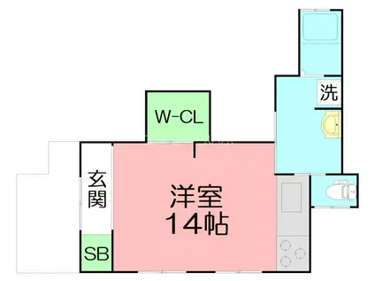 香風荘(ワンルーム/1階)の間取り写真
