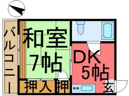 第1福島マンション(1DK/4階)の間取り写真