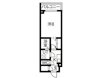 ルネサンスコート世田谷若林(1K/4階)の間取り写真