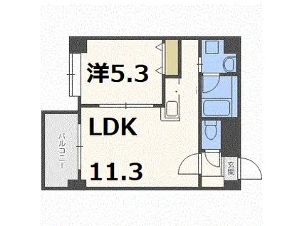 シャトレ東札幌(1LDK/4階)の間取り写真