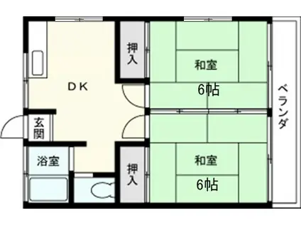 大藤荘(2DK/2階)の間取り写真