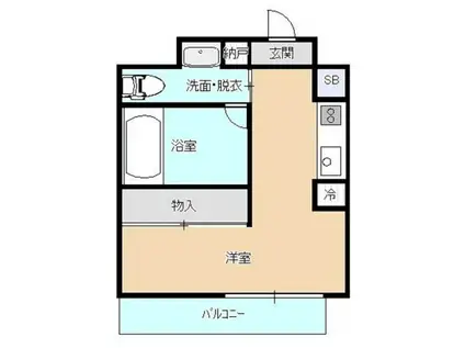 カフーシ久米(ワンルーム/3階)の間取り写真