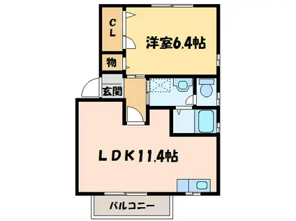 シャーメゾン本郷(1LDK/1階)の間取り写真