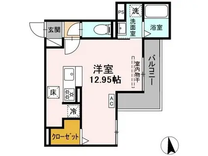 D-HILLS城北II(ワンルーム/1階)の間取り写真