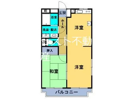 サンフラワーI(2DK/1階)の間取り写真