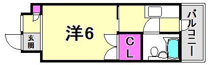 第7大力マンション(1K/2階)の間取り写真