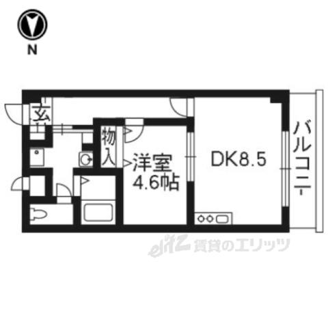 Mプラザ津田駅前十二番館(1DK/6階)の間取り写真