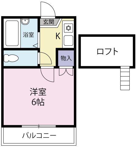 BRILLIANT CUBEII(1K/1階)の間取り写真