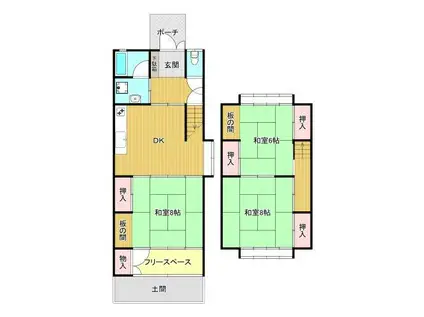中央4丁目レントハウス(3LDK/1階)の間取り写真