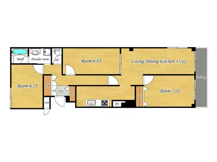 YAMAZEN KUBOYAMA(3LDK/3階)の間取り写真