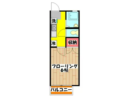 パナハイツ井上(1K/1階)の間取り写真