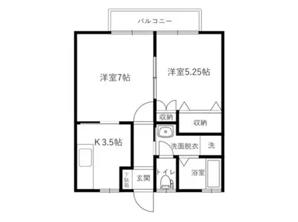 ソシアルハイツ石藤(2K/1階)の間取り写真