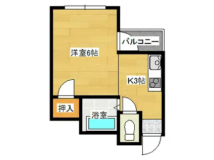 メゾン宇品(1K/2階)の間取り写真