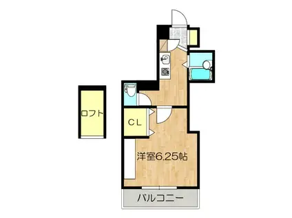 メゾンド・レクサスウエノビル(1K/4階)の間取り写真