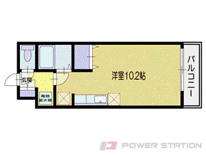 ノースヒルズ(ワンルーム/3階)の間取り写真