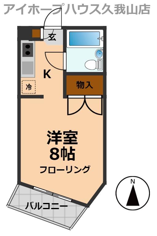 伽羅ハイツ(1K/3階)の間取り写真