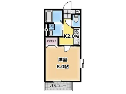 ブルーメンプラッツ(1K/1階)の間取り写真