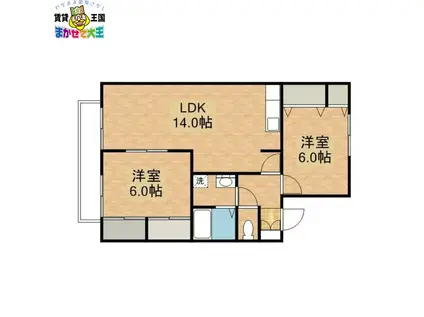 セジュール山口(2LDK/2階)の間取り写真