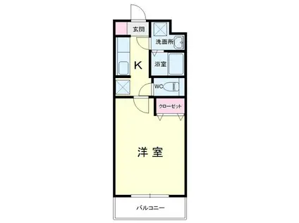 マンションアルティアII(1K/2階)の間取り写真