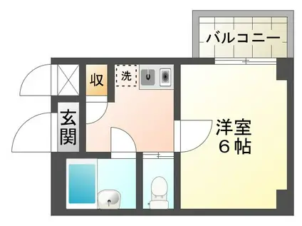 リバーサイド山本(1K/2階)の間取り写真