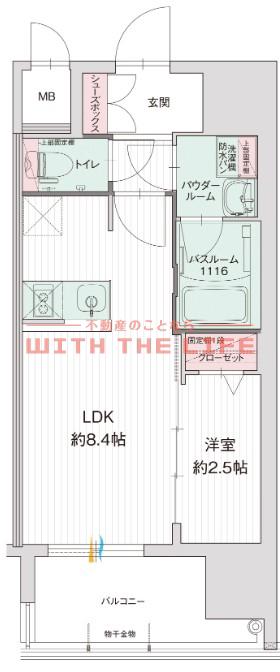 グランフォーレ久留米駅プレミア(1LDK/13階)の間取り写真
