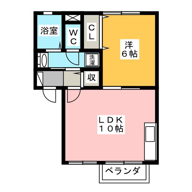 ヴィルドミールB(1LDK/1階)の間取り写真