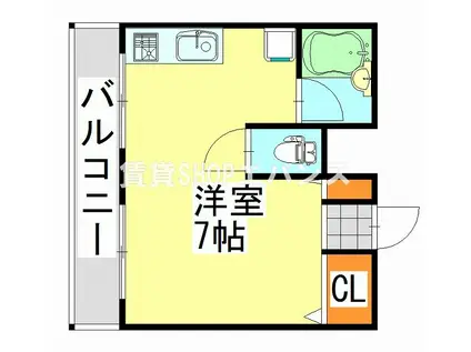 ベラルーサ11番館(ワンルーム/3階)の間取り写真