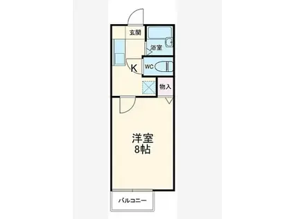 TN高畑(1K/1階)の間取り写真