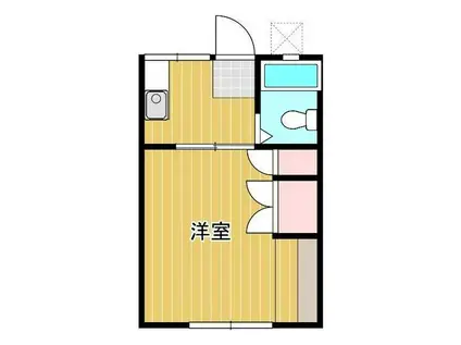 安田コーポ Ⅱ棟(1K/2階)の間取り写真