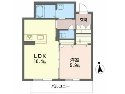 シュエットメゾン壱番館(1LDK/3階)の間取り写真