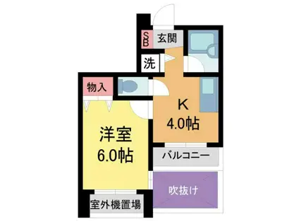 APRICITY西宮駅前(1K/6階)の間取り写真