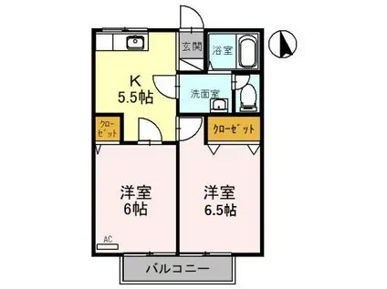 アーバンライフ多田館(2K/1階)の間取り写真