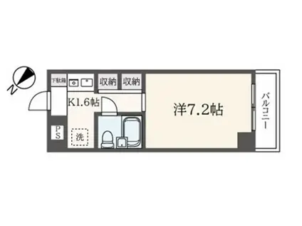 キューブ平和台(1K/1階)の間取り写真