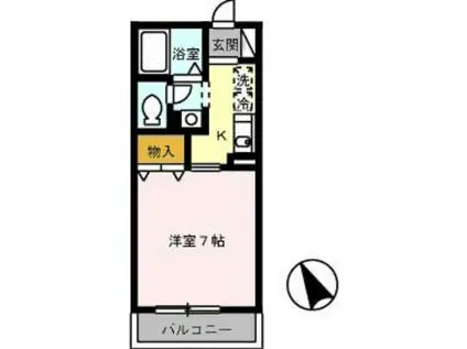 サンフォート(1K/2階)の間取り写真