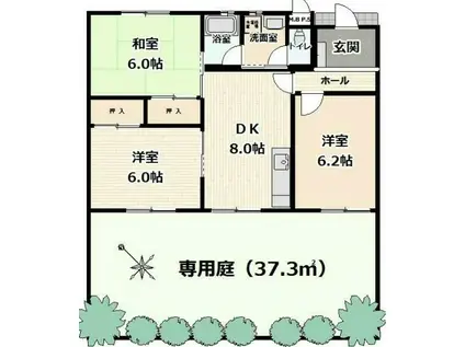 クリスタルハイツ町田II(3DK/1階)の間取り写真