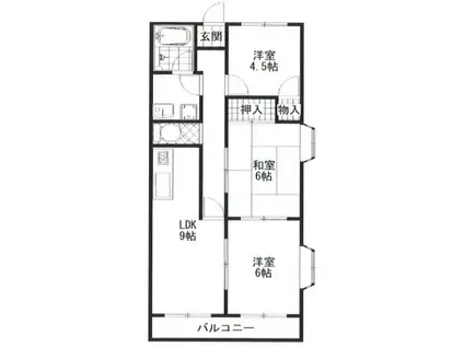 アーバン滝野(3LDK/3階)の間取り写真