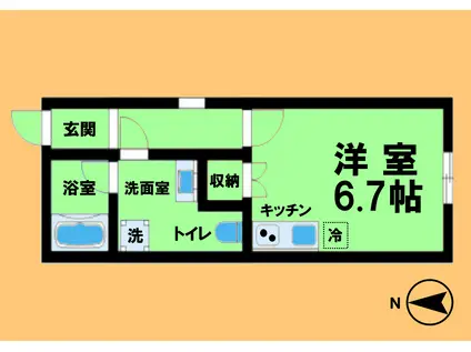 PRE CHER 浄心(ワンルーム/1階)の間取り写真