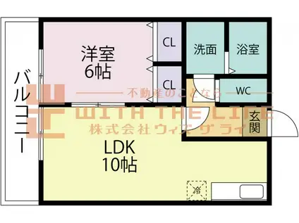 カーザミア(1LDK/1階)の間取り写真