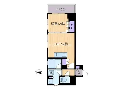 オープンレジデンシア笹塚(2DK/15階)の間取り写真