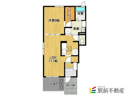 ユースパラシオン(1LDK/1階)の間取り写真